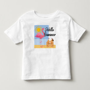 Hej Summer Rosa Flamingo Design - Småbarn Bra J T Shirt