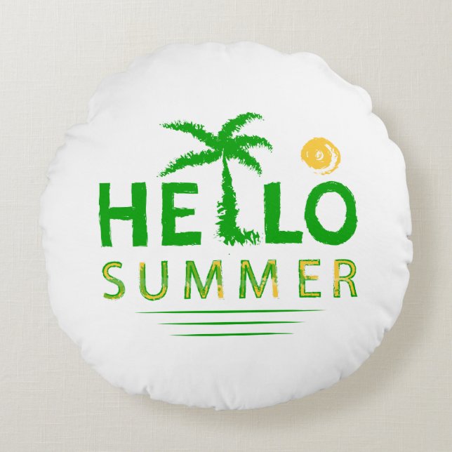 Hej Summer Rund Kudde (Framsidan)