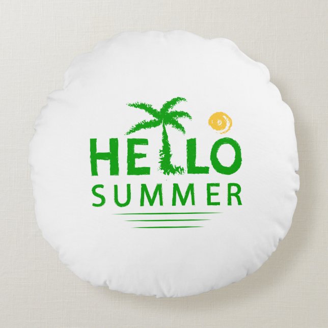 Hej Summer Rund Kudde (Framsidan)