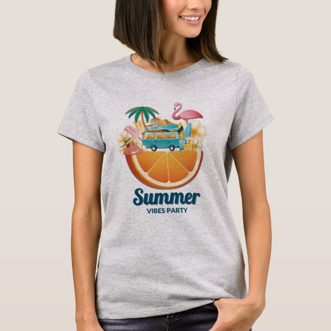 Hej Summer Sea Beach Party T-Shirt (Framsida)