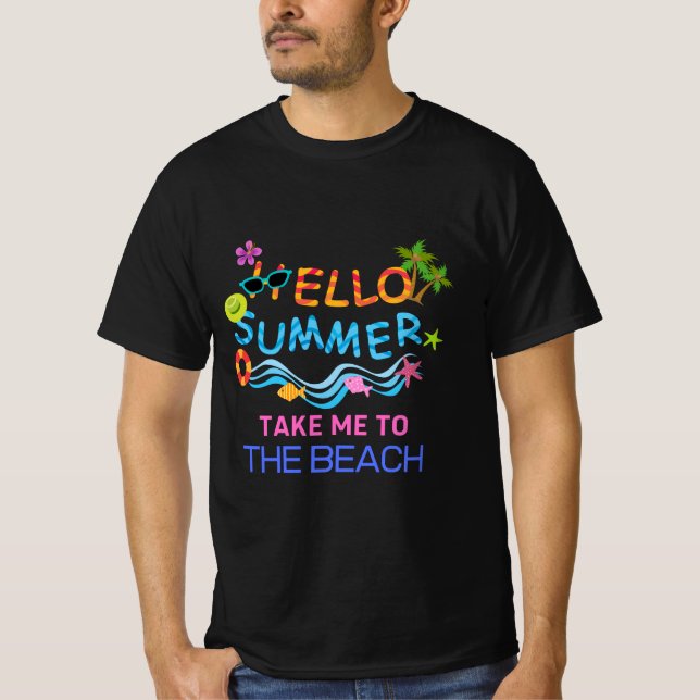 Hej Summer Sea Beach Party T-Shirt (Framsida)