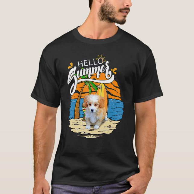 Hej Summer Shih Poo Hund Helgdag Vacation T Shirt (Framsida)