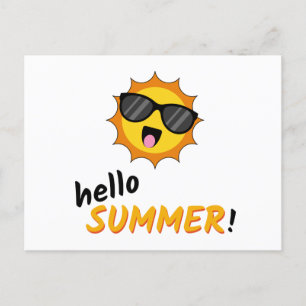 Hej Summer Sol med solglasögon Helg Vykort