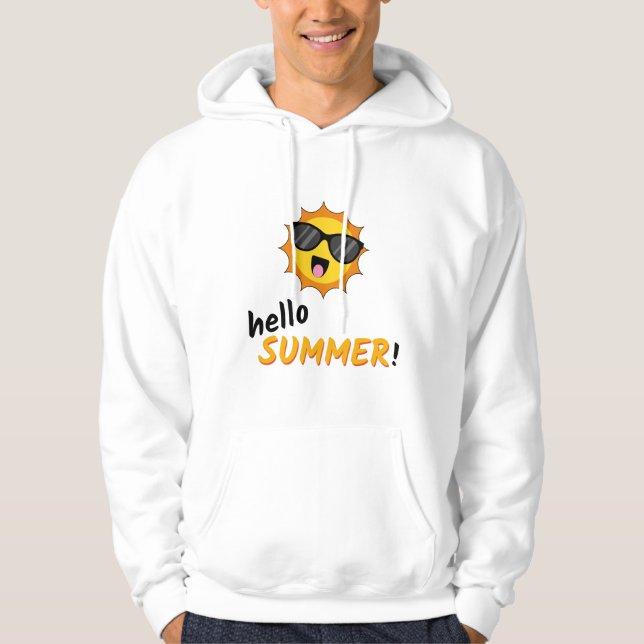 Hej Summer Sol med solglasögon Hoodie (Framsida)