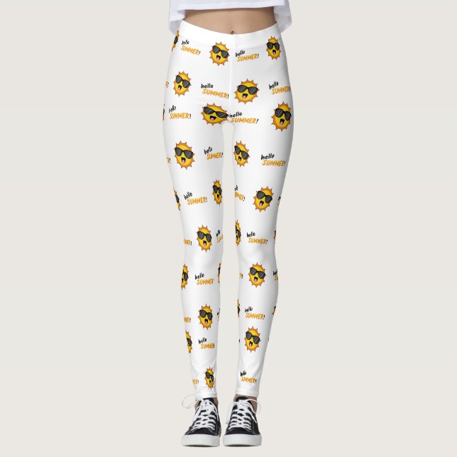 Hej Summer Sol med solglasögon Leggings (Framsida)