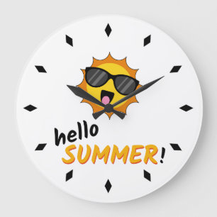 Hej Summer Sol med solglasögon Stor Klocka