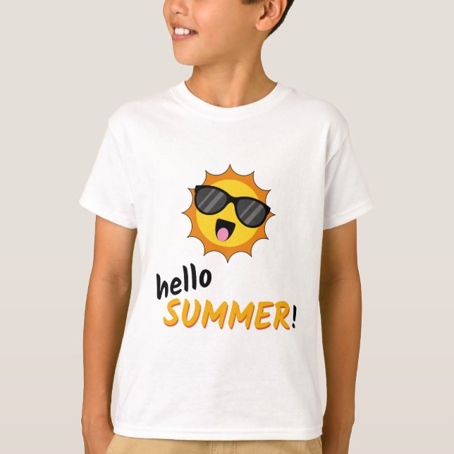 Hej Summer Sol med solglasögon T Shirt (Framsida)