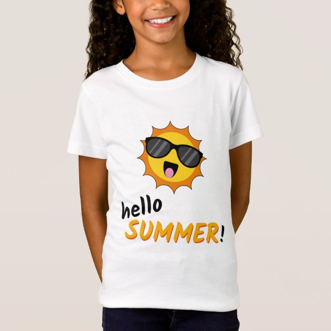 Hej Summer Sol med solglasögon T Shirt (Framsida)
