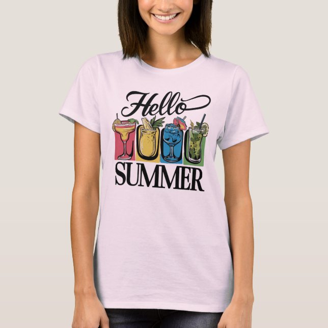 Hej Summer T-Shirt - Blandade drycker (Framsida)