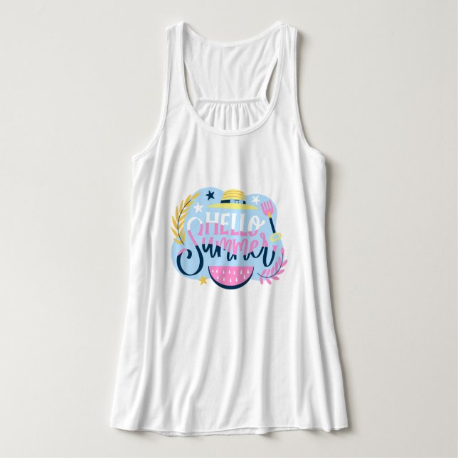 Hej Summer Tanktop Linne Med Racerback (Design framsida)