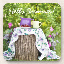 Hej Summer Tea and Plums in Garden