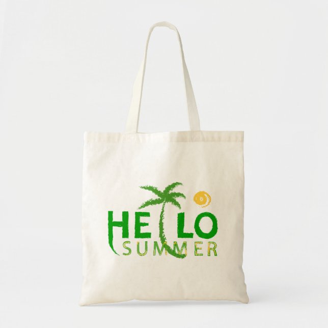Hej Summer Tote Bag Tygkasse (Framsidan)