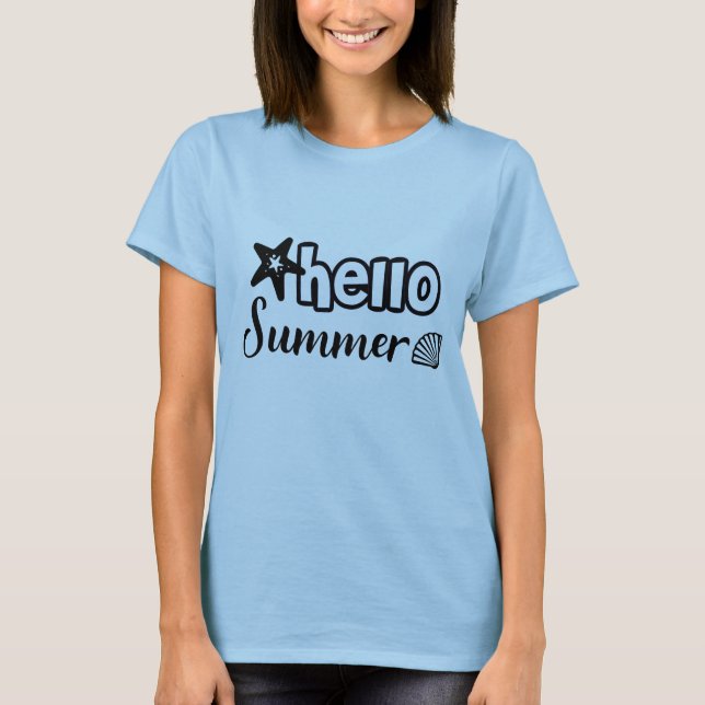 Hej Summer Typography T Shirt (Framsida)
