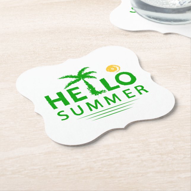 Hej Summer Underlägg Papper (Vinklad)