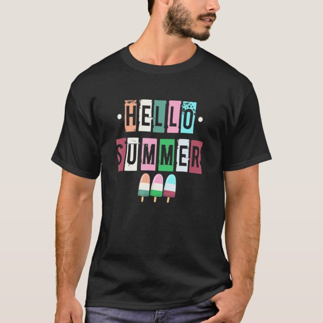 Hej Summer Vacation Ice Cream ParaProfessional T Shirt (Framsida)