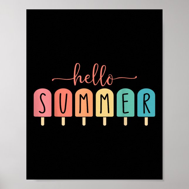 Hej Summer Vacation Ice Cream Popsicle Ice Lolly Poster (Framsidan)