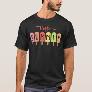 Hej Summer Vacation Ice Cream Popsicle Ice Lolly T Shirt