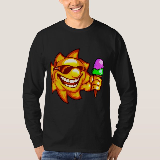 Hej Summer Vacation Ice Cream Popsicle Ice Lolly T Shirt (Framsida)