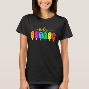 Hej Summer Vacation Ice Cream Popsicle Ice Lolly T Shirt