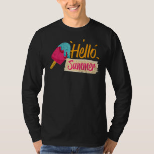 Hej Summer Vacation Ice Cream Popsicle Ice Lolly T Shirt