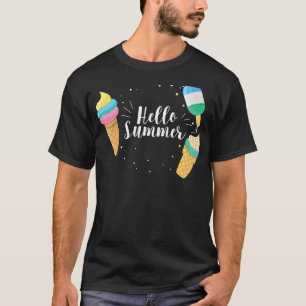 Hej Summer Vacation Ice Cream Popsicle Ice Lolly T Shirt