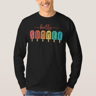Hej Summer Vacation Ice Cream Popsicle Ice Lolly T Shirt