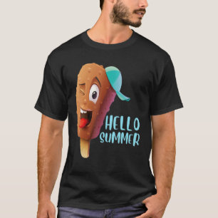 Hej Summer Vacation Ice Cream Popsicle Ice Lolly T Shirt