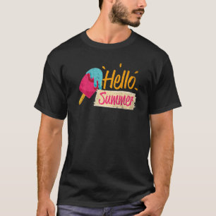 Hej Summer Vacation Ice Cream Popsicle Ice Lolly T Shirt