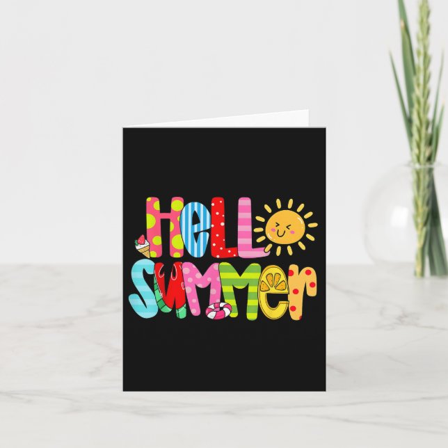 Hej Summer Vacation Ice Cream Popsicle Watermelo Kort (Framsida)
