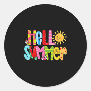 Hej Summer Vacation Ice Cream Popsicle Watermelo Runt Klistermärke