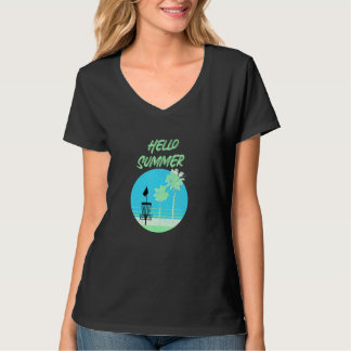 Hej Summer Vacation Sunset Vintage Disk Golf T Shirt