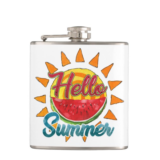 Hej Summer | Vattenfärg Watermelon och Vibrant Sol Fickplunta (Framsidan)