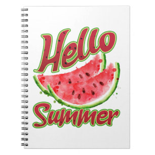 Hej Summer Vattenfärgskonstruktion för vattenmel Anteckningsbok
