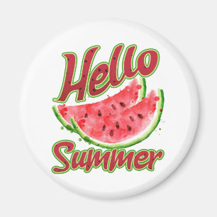 Hej Summer Vattenfärgskonstruktion för vattenmel Magnet