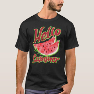 Hej Summer   Vattenfärgskonstruktion för vattenmel T Shirt