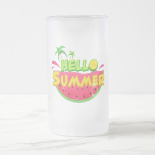 Hej Summer Watermelon Frostat Ölglas