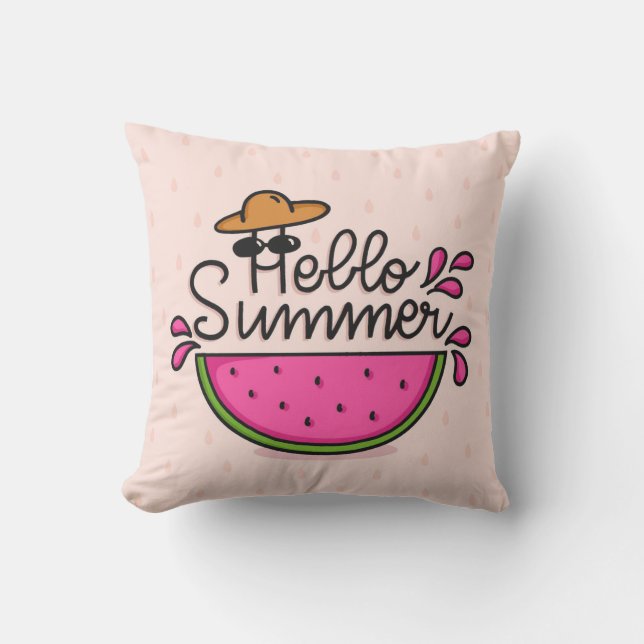 Hej Summer Watermelon Kudde (Framsida)