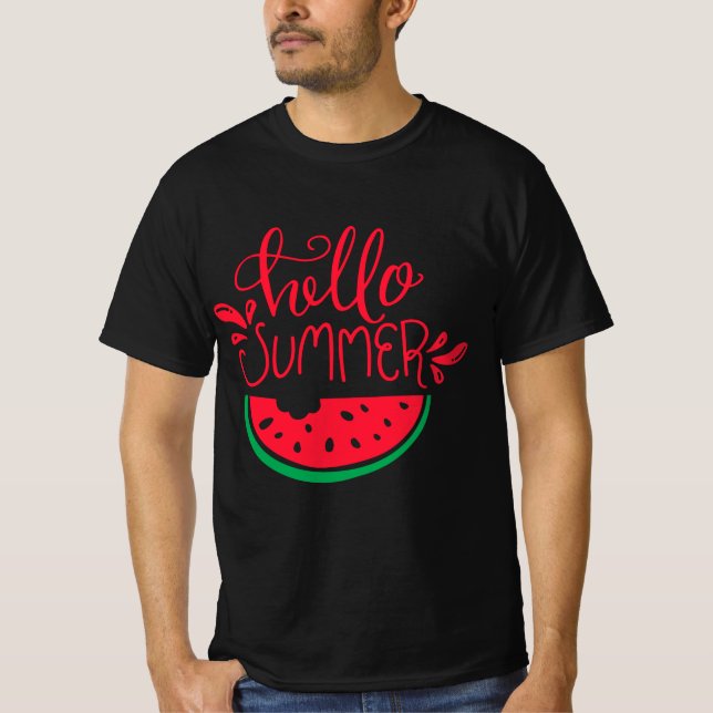 Hej Summer Watermelon Slice Design T Shirt (Framsida)
