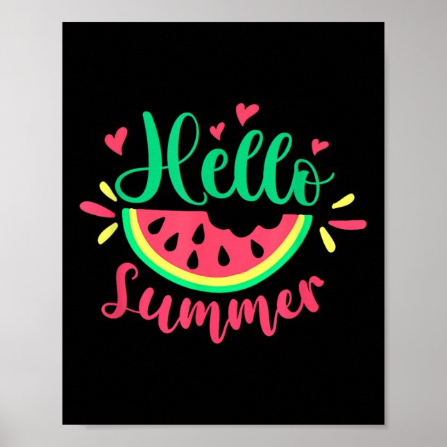 Hej Summer Watermelon Summertime Summer Vacation Poster (Framsidan)