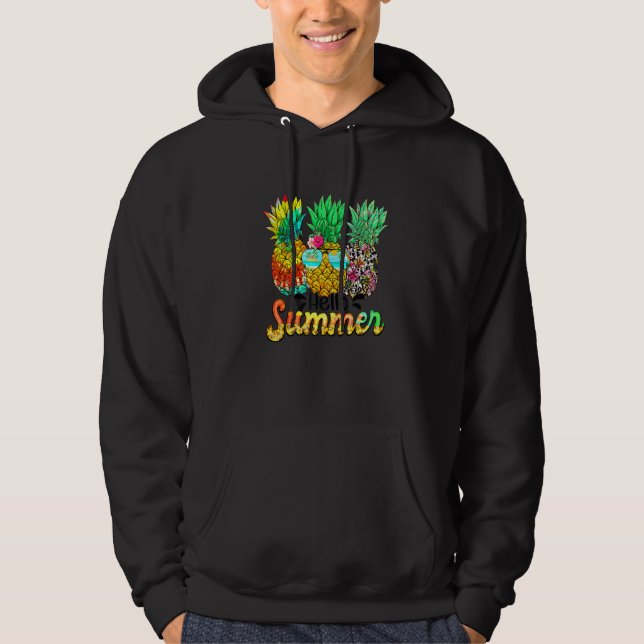 Hej Sungl vid sommarvaccination Cute Pineapple Wea Hoodie (Framsida)