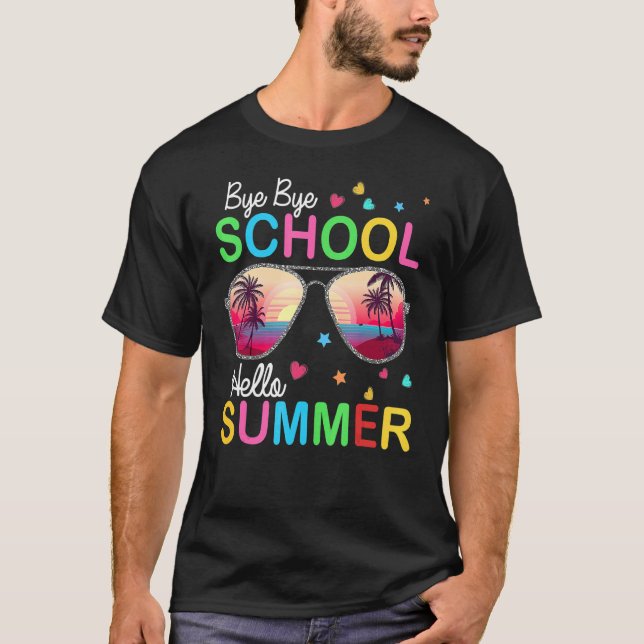Hej Sunglass Sommarlärares sista dag T Shirt (Framsida)
