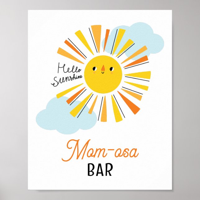 Hej Sunshine Baby Shower Mamma-osa Pub Poster (Framsidan)