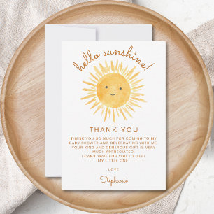 Hej Sunshine Baby Shower Tack Kort