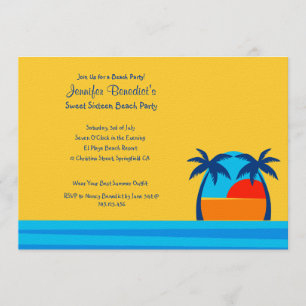 Hej Sunshine Beach Party Anpassad Inbjudan
