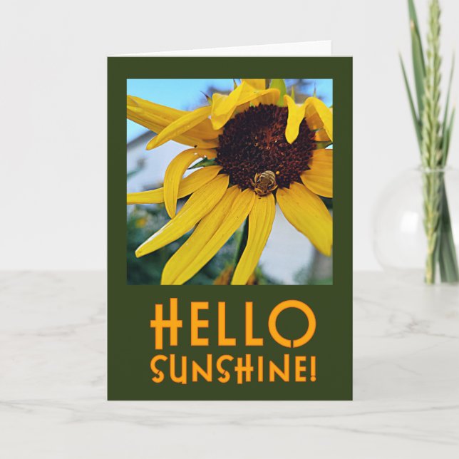 Hej Sunshine! Blankt hälsningskort Tack Kort (Framsida)