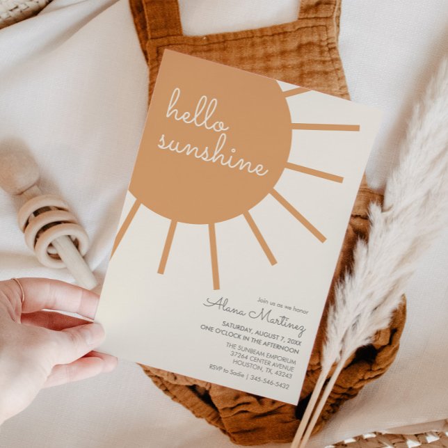 Hej Sunshine Boho Baby Shower Inbjudningar (Skapare uppladdad)
