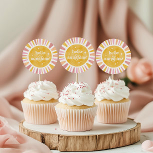 Hej Sunshine Boho Baby Shower Sticker Runt Klistermärke