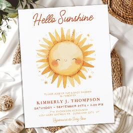 Hej Sunshine Boho Gender Neutral Baby Shower Inbjudan Vykort
