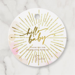 Hej Sunshine Boho Modern Lycklig Flicka Shower Gåvor Etiketter