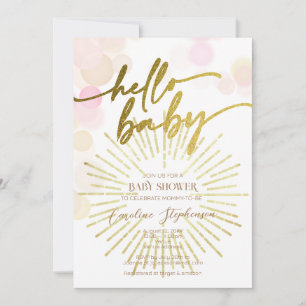 Hej Sunshine Boho Modern Lycklig Flicka Shower Inbjudningar
